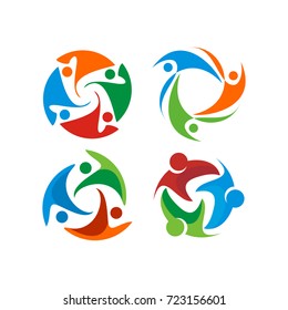 Circular Abstract Figure logo package design template vector