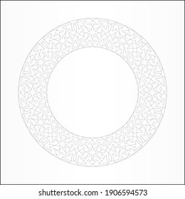 Rundherum abstraktes Blumenmuster im arabischen Stil. Rund Spitzen-Vektorschmuck. Mandala.