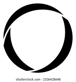 Circular abstract graphic. Segmented circle icon, design. Cyclical spiral, swirl, twirl graphic