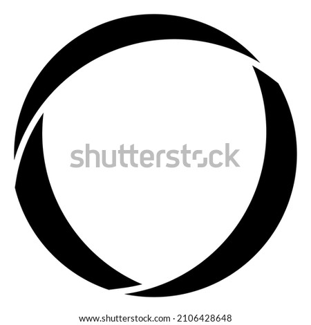 Circular abstract graphic. Segmented circle icon, design. Cyclical spiral, swirl, twirl graphic