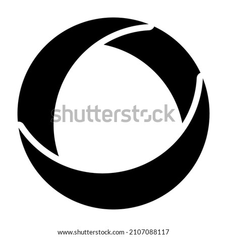 Circular abstract graphic. Segmented circle icon, design. Cyclical spiral, swirl, twirl graphic