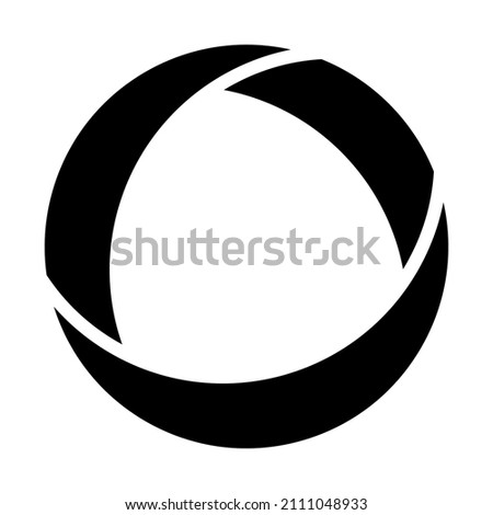Circular abstract graphic. Segmented circle icon, design. Cyclical spiral, swirl, twirl graphic