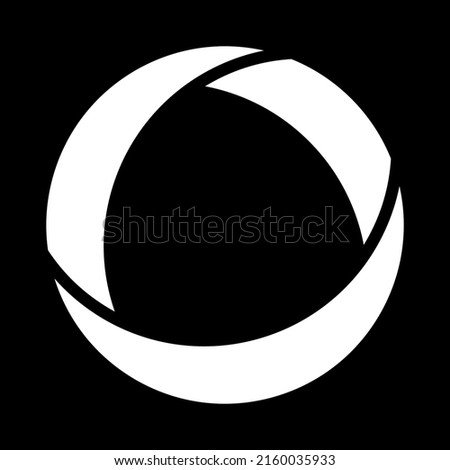 Circular abstract graphic. Segmented circle icon, design. Cyclical spiral, swirl, twirl graphic
