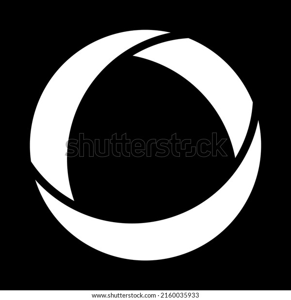 Circular abstract graphic. Segmented\
circle icon, design. Cyclical spiral, swirl, twirl\
graphic