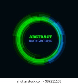 Circular abstract lens design. Round frame. Abstract vector illustration