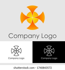 circular abstract logo template, simple and unique design with yellow gradient. templates for website needs etc. vector illustration