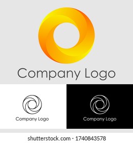 circular abstract logo template, simple and unique design with yellow gradient. templates for website needs etc. vector illustration