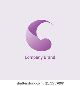 Circular abstract logo with two colors.