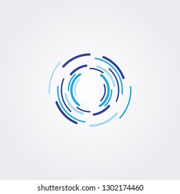 Circular abstract modern logo with line curve icon. Technology vector illustration.