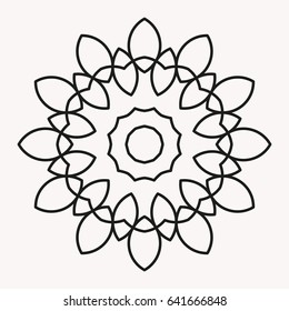 Circular abstract ornament with geometric mandala. Vector Decoration Ornament. Lines