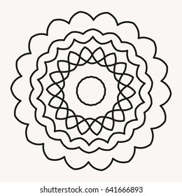 Circular abstract ornament with geometric mandala. Vector Decoration Ornament. Lines
