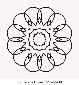 Circular abstract ornament with geometric mandala. Vector Decoration Ornament. Lines