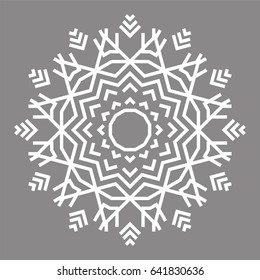 Circular abstract ornament with geometric mandala. Vector Decoration Ornament. Lines