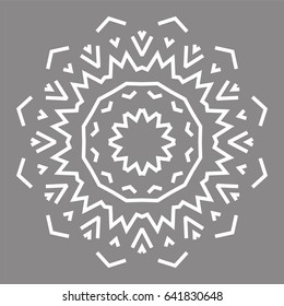 Circular abstract ornament with geometric mandala. Vector Decoration Ornament. Lines