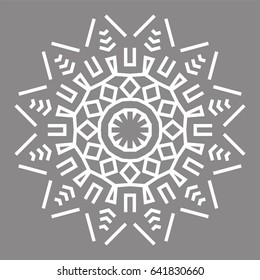 Circular abstract ornament with geometric mandala. Vector Decoration Ornament. Lines