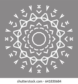 Circular abstract ornament with geometric mandala. Vector Decoration Ornament. Lines