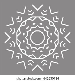 Circular abstract ornament with geometric mandala. Vector Decoration Ornament. Lines