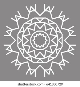 Circular abstract ornament with geometric mandala. Vector Decoration Ornament. Lines