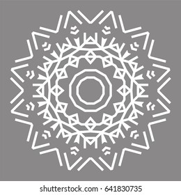 Circular abstract ornament with geometric mandala. Vector Decoration Ornament. Lines