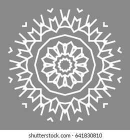 Circular abstract ornament with geometric mandala. Vector Decoration Ornament. Lines