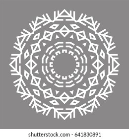 Circular abstract ornament with geometric mandala. Vector Decoration Ornament. Lines
