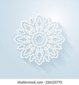 Circular abstract pattern design element. Snowflake abstract design. Vector snowflake design element can be used for Christmas, Xmas, winter and snow based design projects.