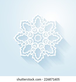 Circular abstract pattern design element. Snowflake abstract design. Vector snowflake design element can be used for Christmas, Xmas, winter and snow based design projects.