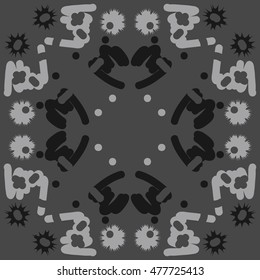 Circular  abstract  pattern. Hand drawn.