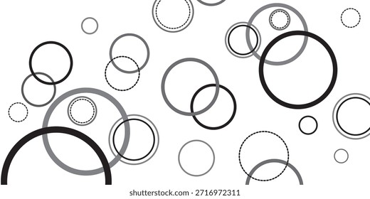 Padrão abstrato circular com linhas pretas minimalistas no fundo branco