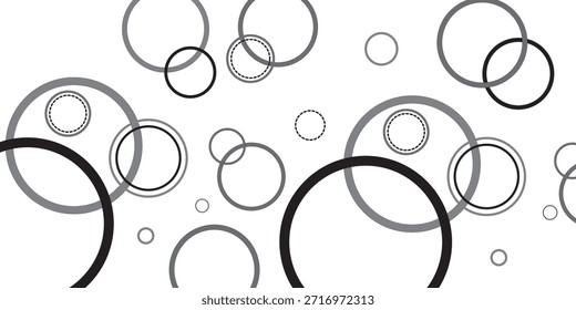 Padrão abstrato circular com linhas pretas minimalistas no fundo branco