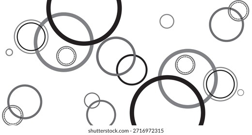 Padrão abstrato circular com linhas pretas minimalistas no fundo branco