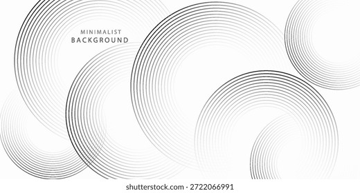 Padrão abstrato circular com linhas pretas minimalistas no fundo branco