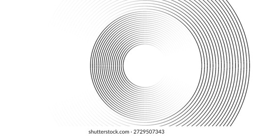 Circular abstract pattern with minimalist black lines on white background