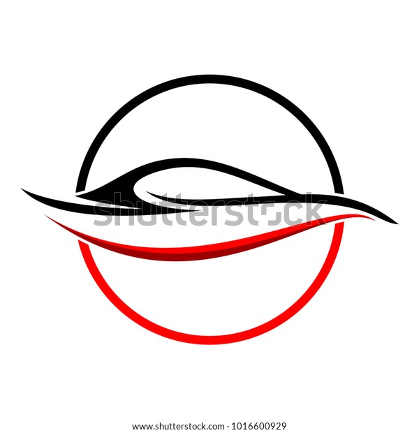 Circular Abstract Red Car Shape Symbol Vector\
Graphic Logo Design