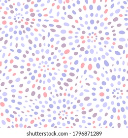 Circular abstract seamless patterns with spots and dots. Background for decoration, wrapping paper, Wallpaper, postcards and greetings. Minimalistic style pastel colors