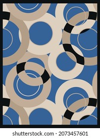 Circular abstract shapes design for carpet pattern