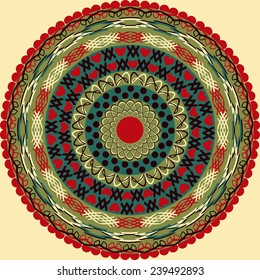 Circular abstract vector pattern Valentine's Day 