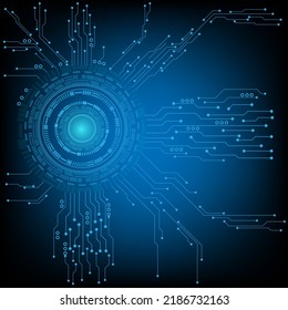 circular AI HUD hologram vector concept for future technology element background business screen