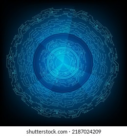 circular AI HUD hologram vector concept for future technology element background business screen