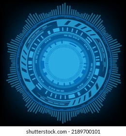 circular AI HUD hologram vector concept for future technology element background business screen
