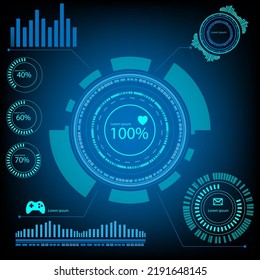 circular AI HUD hologram vector concept for future technology element background business screen