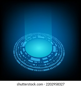 circular AI HUD hologram vector concept for future technology element background business screen
