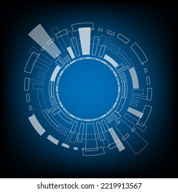 circular AI HUD hologram vector concept for future technology element background business screen