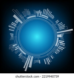 circular AI HUD hologram vector concept for future technology element background business screen