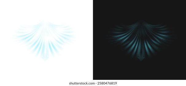 Circular air flow. Air conditioner. Snowy frosty whirlwind. Blue wind air flow effect, cold fresh wave isolated vector illustration. Realistic 3d vector illustration isolated on transparent background