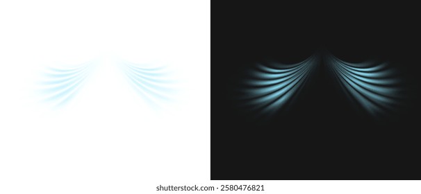 Circular air flow. Air conditioner. Snowy frosty whirlwind. Blue wind air flow effect, cold fresh wave isolated vector illustration. Realistic 3d vector illustration isolated on transparent background