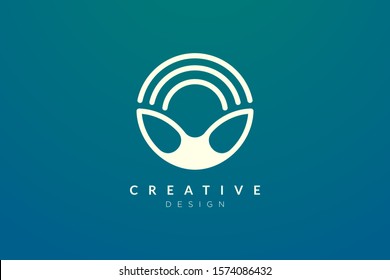 Circular animal ear design. Modern minimalist and elegant vector illustration. Suitable for patterns, labels, brands, icons or logos
