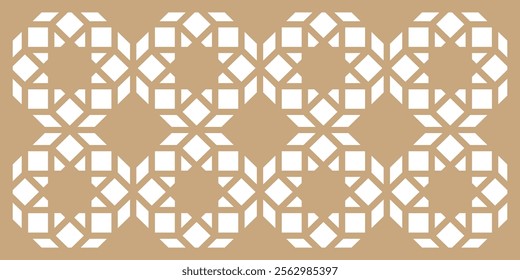 Circular arabesque Islamic pattern designed as an intricate background for Ramadan or Arabic ornamentation, blending geometric and floral motifs in vector format.