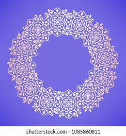 Circular arabic pattern. Round baroque ornament
