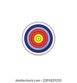 Circular archery target isolated vector graphics